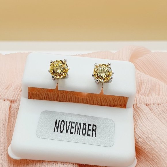 "Birthstone S925 Sterling Silver CZ Stud Earrings for Women/Girl, US1925… - Picture 6 of 12